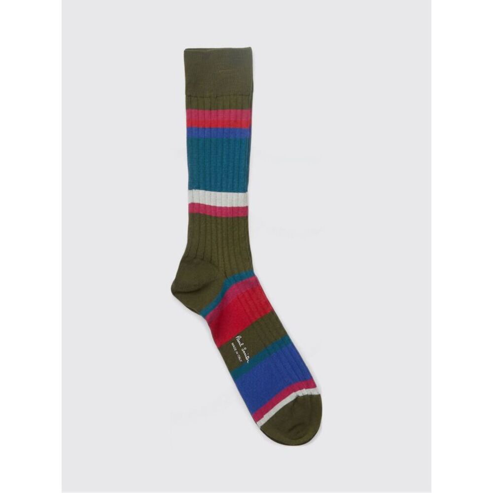 Paul Smith Men Multicolor Striped Organic Cotton Ribbed Socks Paul Smith